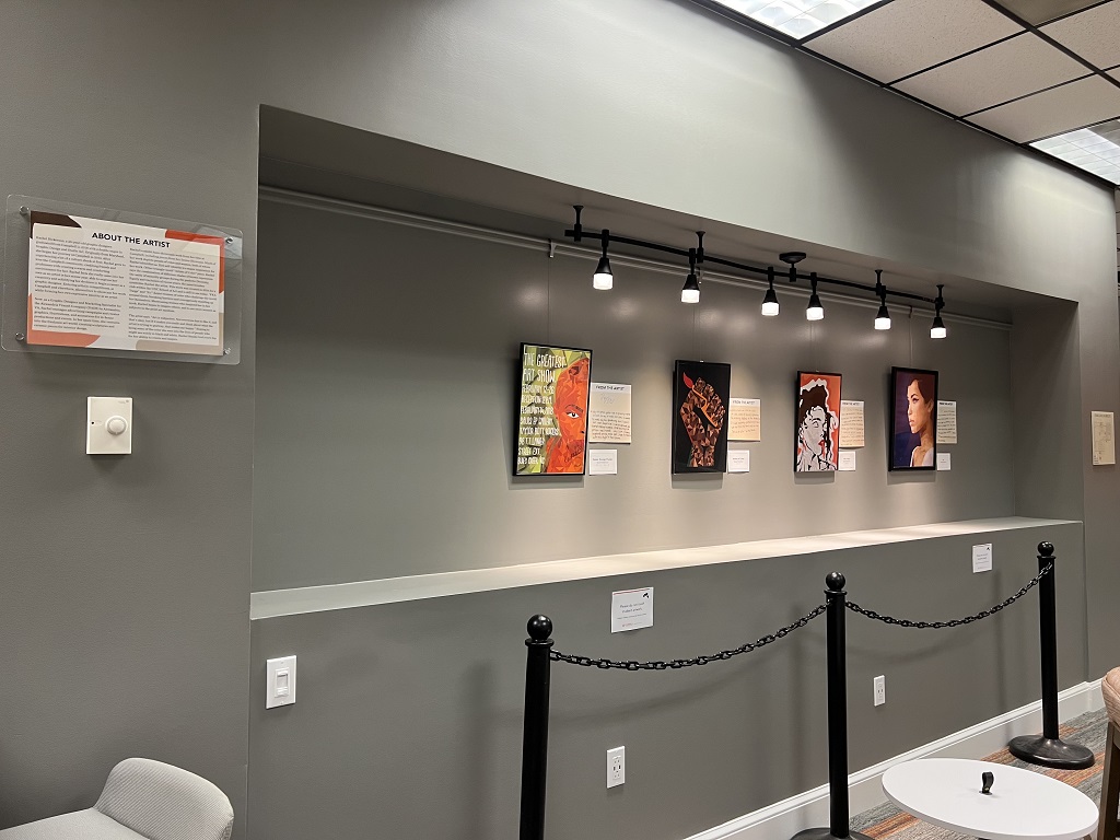 Rachel Dickerson Exhibit displaying her artwork from her time at Campbell, 2014-2018.